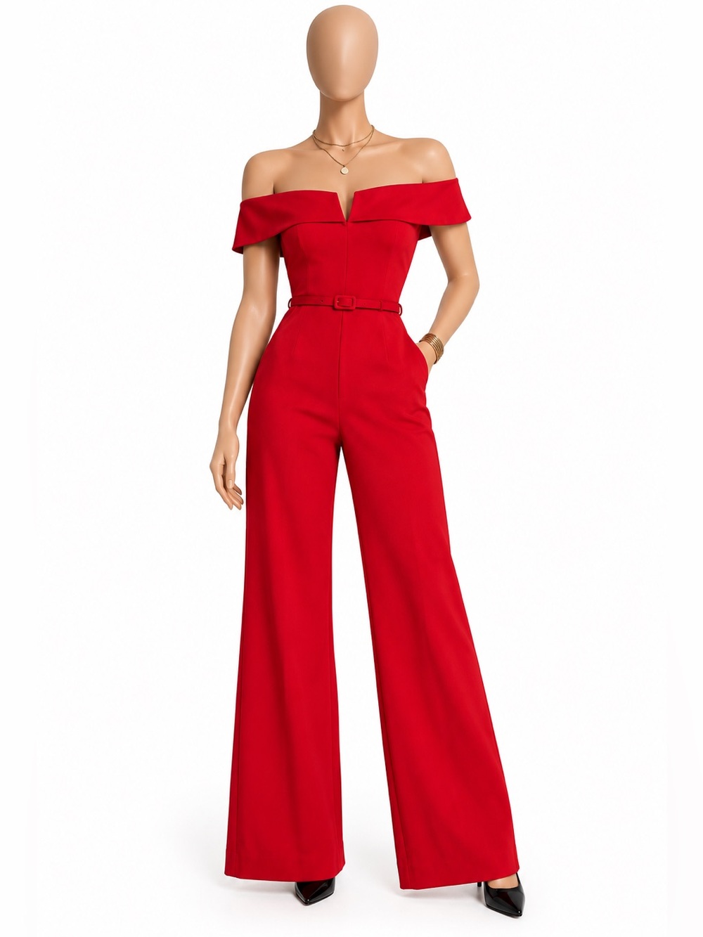 White House Black Market Ruby Rush Belted Jumpsuit NWT 6P